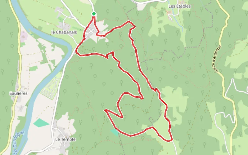 Tracé du parcours Boucle des crêtes de Vergnolles