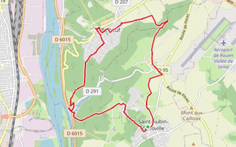 Tracé du parcours Sous la colline, dans le rocher : la chapelle Saint-Adrien