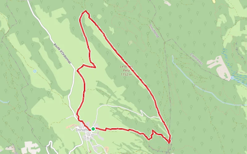 Tracé du parcours La boucle des crêtes à Innimond