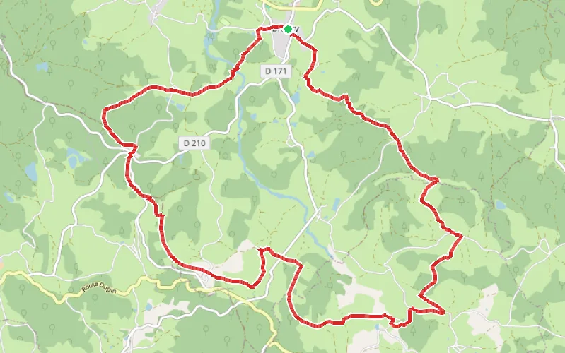 Tracé du parcours Les Monts du Morvan au Sud de Brassy