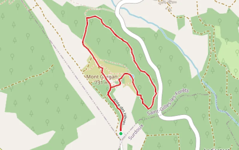 Tracé du parcours Le Mont Gargan