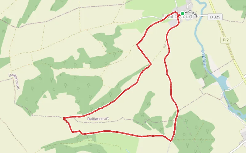 Tracé du parcours Boucle de Daillancourt en passant par les vignes et la Garenne
