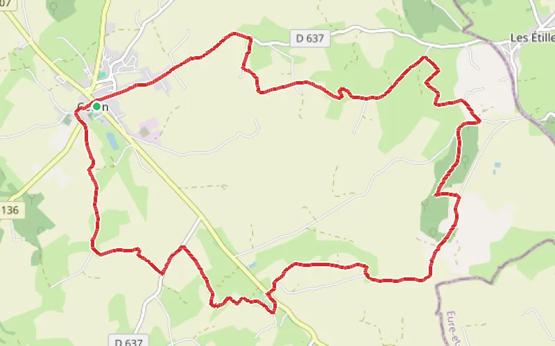 Tracé du parcours Les collines de Ceton
