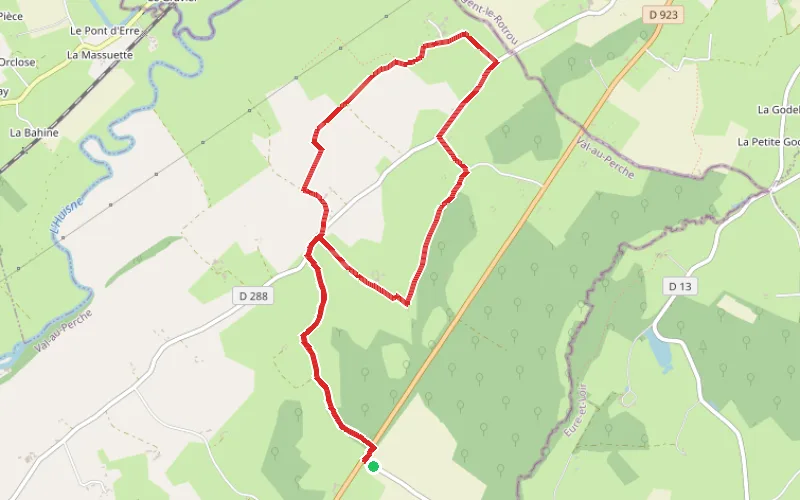 Tracé du parcours Panorama sur la prairie de Téné
