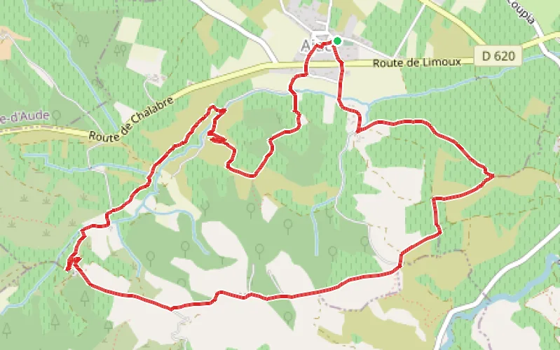 Tracé du parcours Chemin de la crête entre vignes et bois à Ajac
