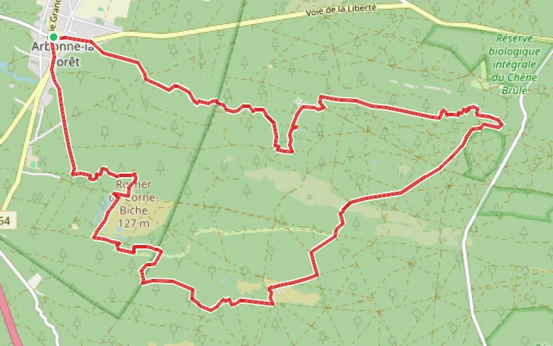 Tracé du parcours Sur les platières autour d'Arbonne