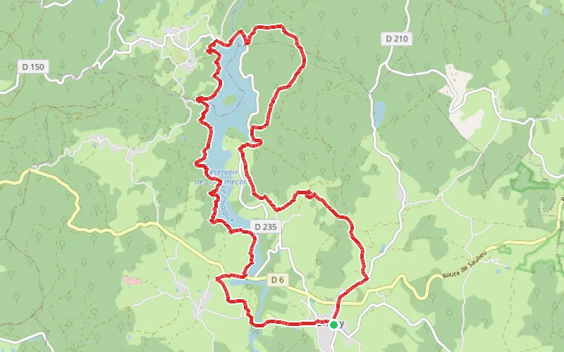 Tracé du parcours Le Réservoir de Chaumeçon