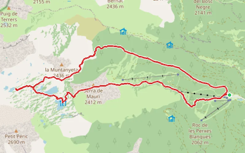 Tracé du parcours Les Lacs de Camporells