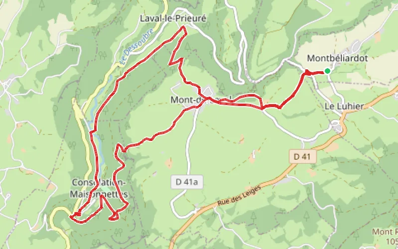 Tracé du parcours Val de Consolation
