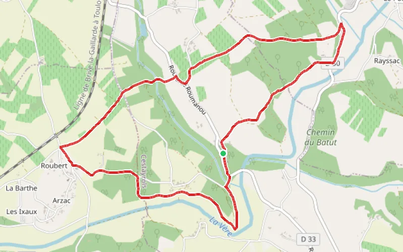 Tracé du parcours Sentier de Roumanou