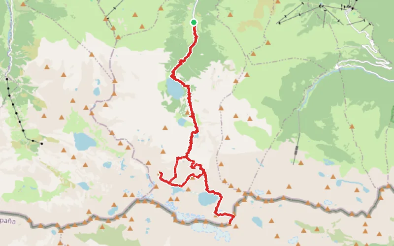 Tracé du parcours Haute vallée d'Oô - Pic Perdiguère et Pic des Spijeoles