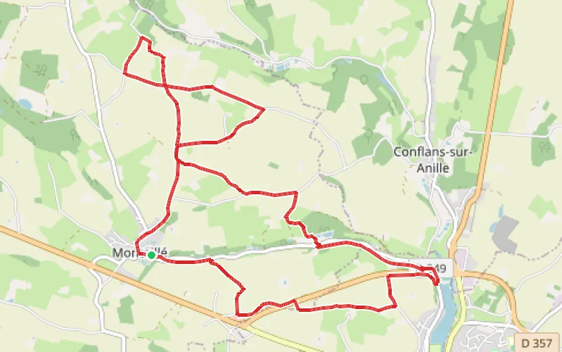Tracé du parcours Dans l'œil de la Fontaine Saint-Jean