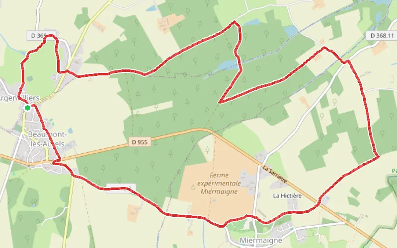 Tracé du parcours L'Étang des Panses