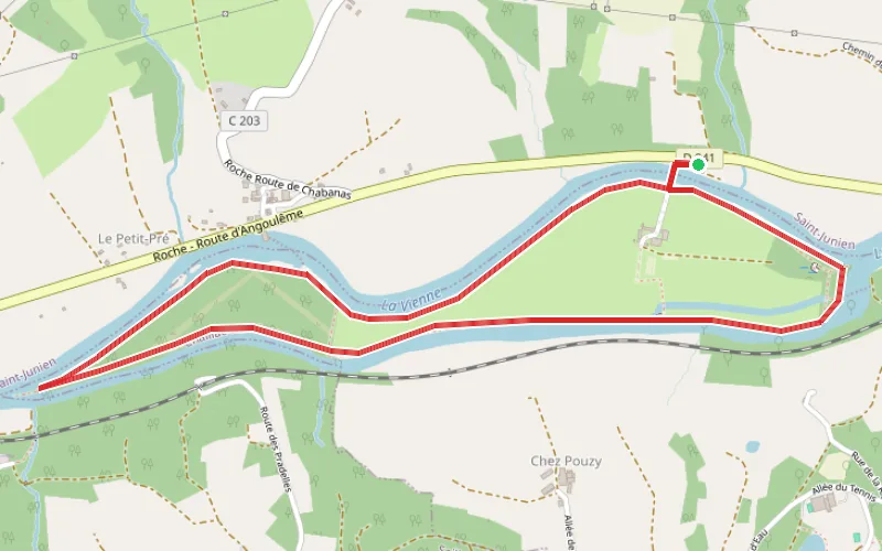 Tracé du parcours Tour de l'Île de Navière (Île de Chaillac)