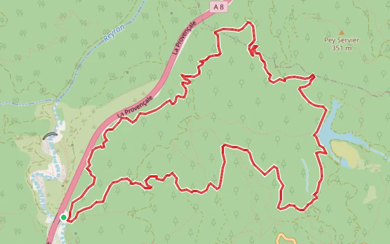 Tracé du parcours Marre Trache par le balcon de la Méditerranée