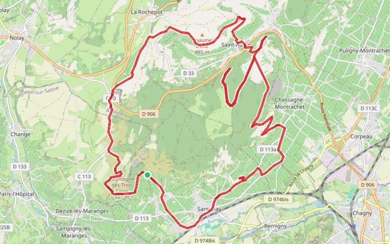Tracé du parcours A la découverte de Vignobles Connus