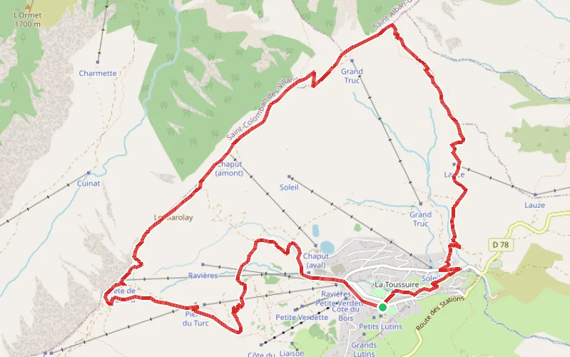 Tracé du parcours Boucle de la Tête de Bellard et le Grand Truc