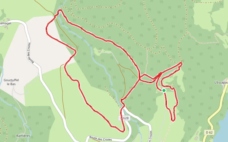 Tracé du parcours Les termes de Tsaquarello et le sentier de Payrac