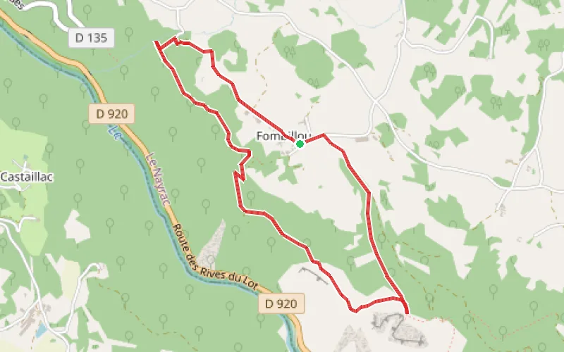 Tracé du parcours Chemin des Légendes de Fombillou